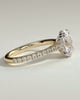 Sasha - Oval Solitaire with Double Tipped Claws and Pav Band - 18k Yellow Gold / 18k White Gold