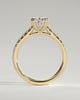 Sasha - Oval Solitaire with Double Tipped Claws and Pav Band - 18k Yellow Gold