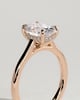 Scarlett - Oval Claw Solitaire with Hidden Halo and Cathedral High Setting Engagement Ring - 18k Rose Gold