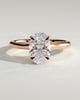 Scarlett - Oval Cathedral Solitaire with Hidden Halo - 18k Rose Gold