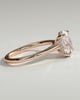 Scarlett - Oval Claw Solitaire with Hidden Halo and Cathedral High Setting Engagement Ring - 18k Rose Gold