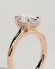 Scarlett - Oval Cathedral Solitaire with Hidden Halo - 18k Rose Gold
