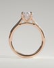 Scarlett - Oval Claw Solitaire with Hidden Halo and Cathedral High Setting Engagement Ring - 18k Rose Gold