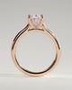 Scarlett - Oval Cathedral Solitaire with Hidden Halo - 18k Rose Gold