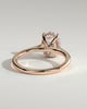 Scarlett - Oval Claw Solitaire with Hidden Halo and Cathedral High Setting Engagement Ring - 18k Rose Gold
