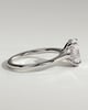 Scarlett - Oval Claw Solitaire with Hidden Halo and Cathedral High Setting Engagement Ring - 18k White Gold