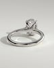 Scarlett - Oval 4 Claw Solitaire with Hidden Halo and Cathedral Setting Engagement Ring - 18k White Gold
