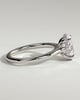 Scarlett - Oval 4 Claw Solitaire with Hidden Halo and Cathedral Setting Engagement Ring - 18k White Gold