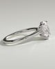 Scarlett - Oval Claw Solitaire with Hidden Halo and Cathedral High Setting Engagement Ring - 18k White Gold
