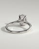 Scarlett - Oval Claw Solitaire with Hidden Halo and Cathedral High Setting Engagement Ring - 18k White Gold