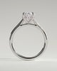 Scarlett - Oval Claw Solitaire with Hidden Halo and Cathedral High Setting Engagement Ring - 18k White Gold