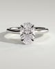 Scarlett - Oval Cathedral Solitaire with Hidden Halo - 18k White Gold