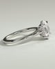 Scarlett - Oval Cathedral Solitaire with Hidden Halo - 18k White Gold