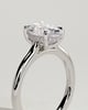 Scarlett - Oval 4 Claw Solitaire with Hidden Halo and Cathedral Setting Engagement Ring - 18k White Gold