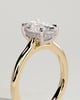 Scarlett - Oval 4 Claw Solitaire with Hidden Halo and Cathedral Setting Engagement Ring - 18k Yellow Gold / 18k White Gold