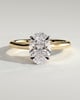Scarlett - Oval 4 Claw Solitaire with Hidden Halo and Cathedral Setting Engagement Ring - 18k Yellow Gold / 18k White Gold