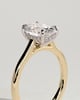 Scarlett - Oval Claw Solitaire with Hidden Halo and Cathedral High Setting Engagement Ring - 18k Yellow Gold / 18k White Gold