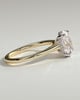 Scarlett - Oval Claw Solitaire with Hidden Halo and Cathedral High Setting Engagement Ring - 18k Yellow Gold / 18k White Gold