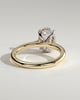 Scarlett - Oval 4 Claw Solitaire with Hidden Halo and Cathedral Setting Engagement Ring - 18k Yellow Gold / 18k White Gold