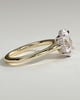 Scarlett - Oval 4 Claw Solitaire with Hidden Halo and Cathedral Setting Engagement Ring - 18k Yellow Gold / 18k White Gold
