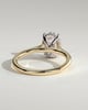 Scarlett - Oval Claw Solitaire with Hidden Halo and Cathedral High Setting Engagement Ring - 18k Yellow Gold / 18k White Gold