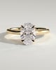 Scarlett - Oval 4 Claw Solitaire with Hidden Halo and Cathedral Setting Engagement Ring - 18k Yellow Gold