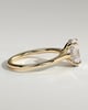 Scarlett - Oval Claw Solitaire with Hidden Halo and Cathedral High Setting Engagement Ring - 18k Yellow Gold