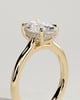 Scarlett - Oval 4 Claw Solitaire with Hidden Halo and Cathedral Setting Engagement Ring - 18k Yellow Gold