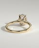 Scarlett - Oval Claw Solitaire with Hidden Halo and Cathedral High Setting Engagement Ring - 18k Yellow Gold
