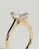 Scarlett - Oval Claw Solitaire with Hidden Halo and Cathedral High Setting Engagement Ring - 18k Yellow Gold