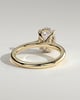 Scarlett - Oval 4 Claw Solitaire with Hidden Halo and Cathedral Setting Engagement Ring - 18k Yellow Gold