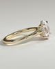 Scarlett - Oval 4 Claw Solitaire with Hidden Halo and Cathedral Setting Engagement Ring - 18k Yellow Gold