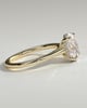 Scarlett - Oval Claw Solitaire with Hidden Halo and Cathedral High Setting Engagement Ring - 18k Yellow Gold