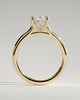 Scarlett - Oval 4 Claw Solitaire with Hidden Halo and Cathedral Setting Engagement Ring - 18k Yellow Gold