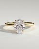 Scarlett - Oval Claw Solitaire with Hidden Halo and Cathedral High Setting Engagement Ring - 18k Yellow Gold