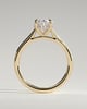 Scarlett - Oval Claw Solitaire with Hidden Halo and Cathedral High Setting Engagement Ring - 18k Yellow Gold