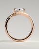 Marquise 4 Claw Solitaire with Bypass Band Engagement Ring - 18k Rose Gold