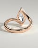 Marquise 4 Claw Solitaire with Bypass Band Engagement Ring - 18k Rose Gold
