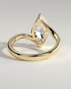 Marquise 4 Claw Solitaire with Bypass Band Engagement Ring - 18k Yellow Gold