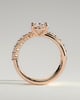 Sevela - Oval Solitaire Wrap Ring - 18k Rose Gold