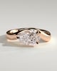 Shai - Pear Solitaire with Twist Band - 18k Rose Gold