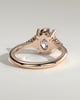 Sharon - 4 Claw Oval with Accent Stones - 18k Rose Gold