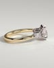 Sheridan  Oval Trilogy with Round and Pear Stones - 18k Yellow Gold / 18k White Gold High Setting