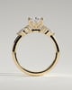 Sheridan  Oval Trilogy with Round and Pear Stones - 18k Yellow Gold High Setting