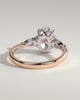 Sheridan  Oval Trilogy with Round and Pear Stones - 18k Rose Gold / 18k White Gold Low Setting
