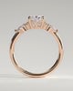 Sheridan  Oval Trilogy with Round and Pear Stones - 18k Rose Gold Low Setting
