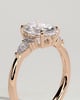Sheridan - Oval 4 Claw Solitaire with Pear Accents and Round Shoulder Stones Engagement Ring - 18k Rose Gold Low Setting