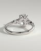 Sheridan  Oval Trilogy with Round and Pear Stones - 18k White Gold Low Setting