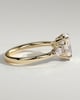 Sheridan - Oval 4 Claw Solitaire with Pear Accents and Round Shoulder Stones Engagement Ring - 18k Yellow Gold Low Setting