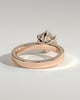 Shiloh - Round Claw Solitaire with Flat Cigar Band and Hidden Halo Engagement Ring - 18k Rose Gold High Setting